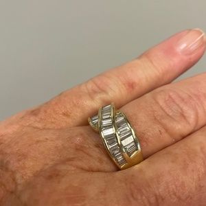 14 k Baguette Diamond Band